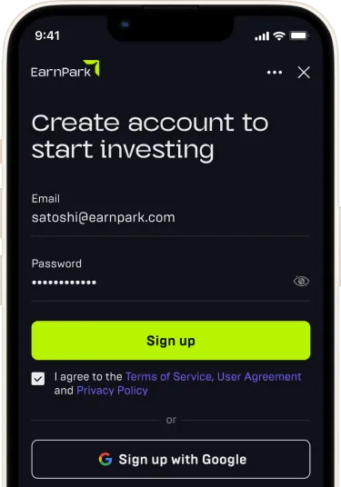 Создайте свой аккаунт EarnPark