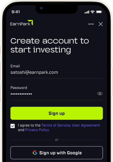Создайте свой аккаунт EarnPark